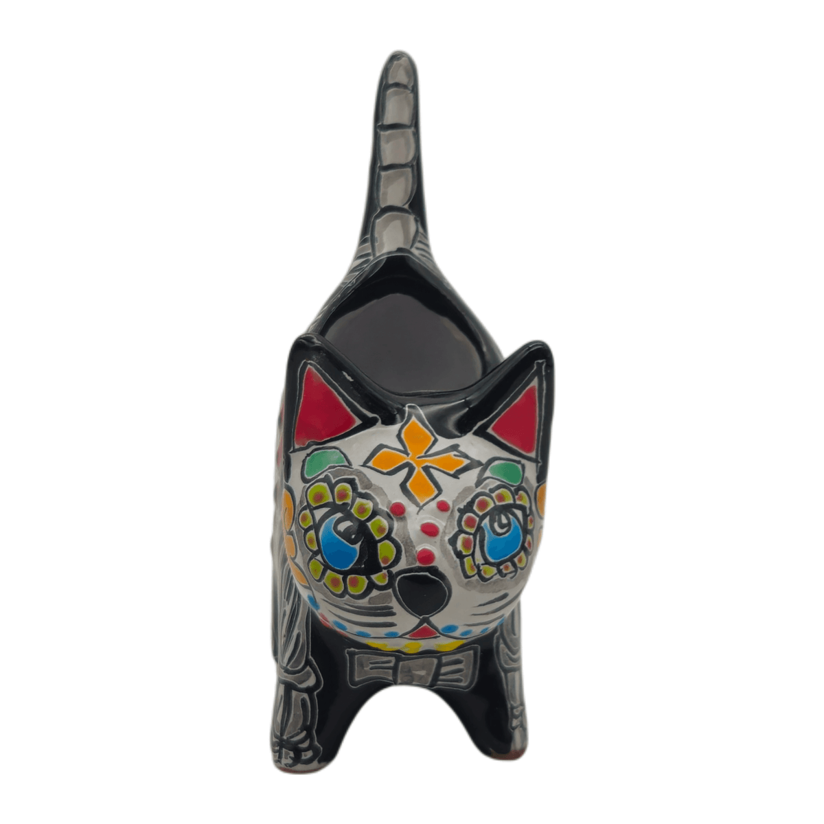 Talavera Cat Planter | Day of the Dead Ceramic Decor Talavera Planter La Vie Bien Talavera Cat Planter | Day of the Dead Ceramic Decor