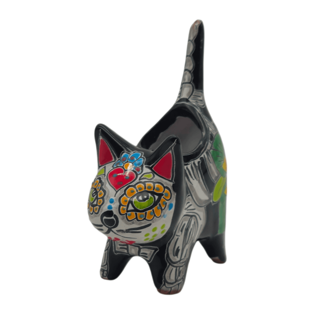Talavera Cat Planter | Day of the Dead Ceramic Decor Talavera Planter La Vie Bien Talavera Cat Planter | Day of the Dead Ceramic Decor