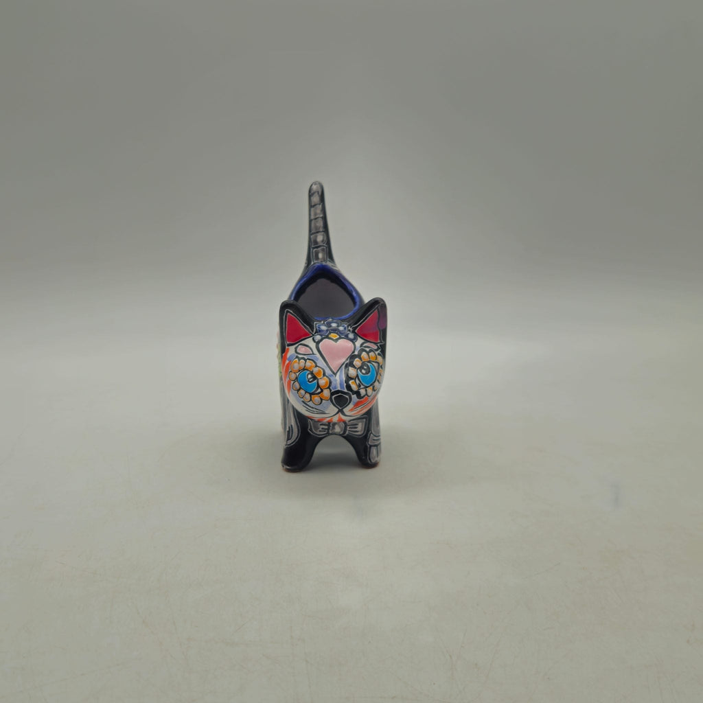 Talavera Cat Planter | Day of the Dead Ceramic Decor