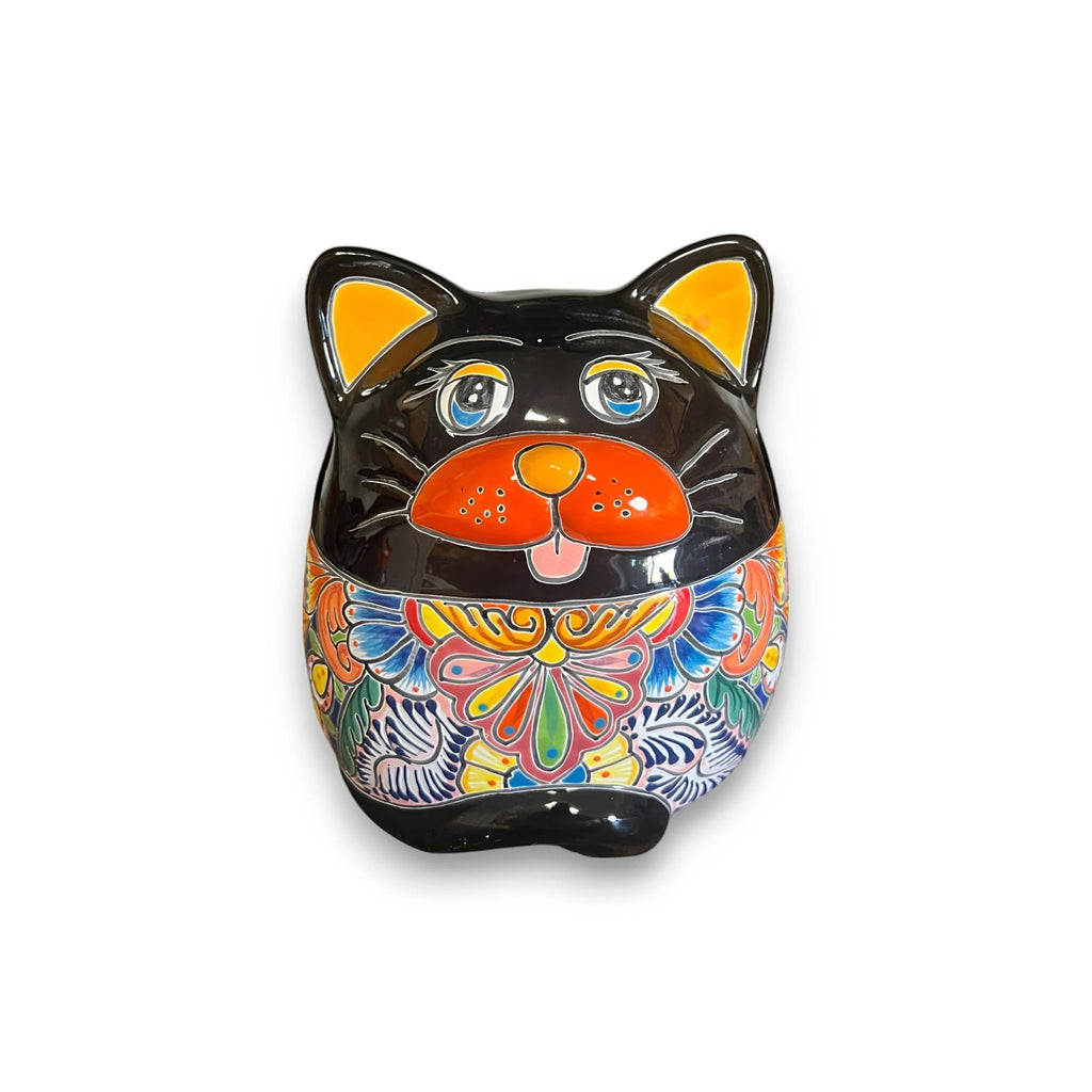 Talavera Cat Planter | Handcrafted Fat Cat Ceramic Pot Talavera Planter La Vie Bien Talavera Cat Planter | Handcrafted Fat Cat Ceramic Pot