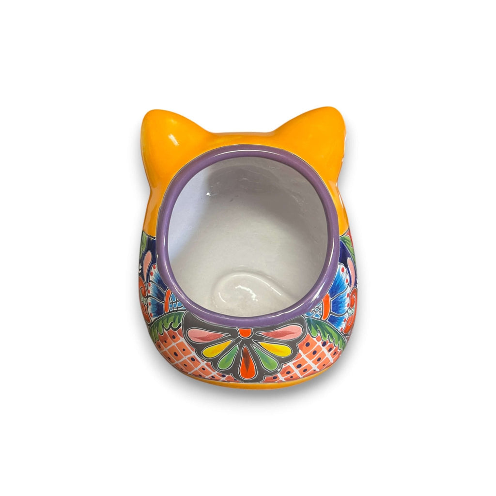 Talavera Cat Planter | Handcrafted Fat Cat Ceramic Pot Talavera Planter La Vie Bien Talavera Cat Planter | Handcrafted Fat Cat Ceramic Pot