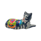 Talavera Cat Statue | Day of the Dead Mexican Ceramic Decor Talavera Figurine La Vie Bien Talavera Cat Statue | Day of the Dead Mexican Ceramic Decor