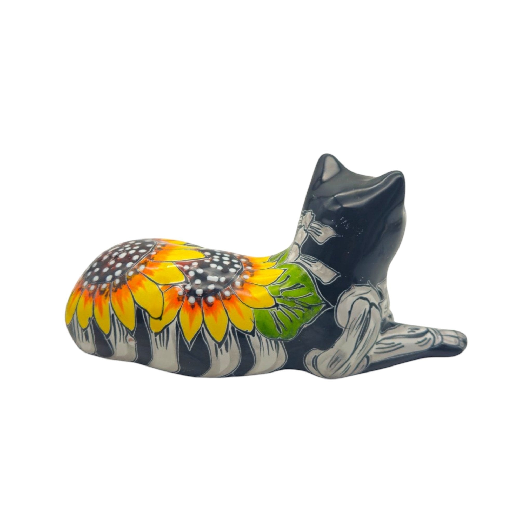 Talavera Cat Statue | Day of the Dead Mexican Ceramic Decor Talavera Figurine La Vie Bien Talavera Cat Statue | Day of the Dead Mexican Ceramic Decor
