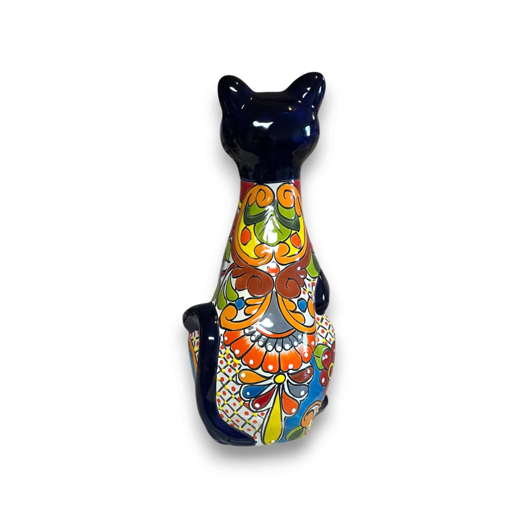 Talavera Cat Statue | Hand-Painted Mexican Ceramic Figurine Talavera Statue La Vie Bien Talavera Cat Statue | Hand-Painted Mexican Ceramic Figurine