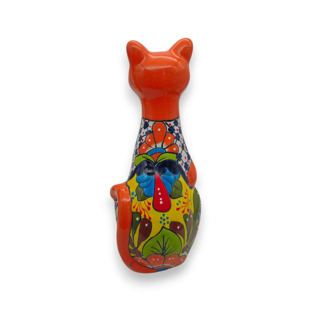 Talavera Cat Statue | Hand - Painted Mexican Ceramic Figurine Talavera Statue La Vie Bien Talavera Cat Statue | Hand - Painted Mexican Ceramic Figurine
