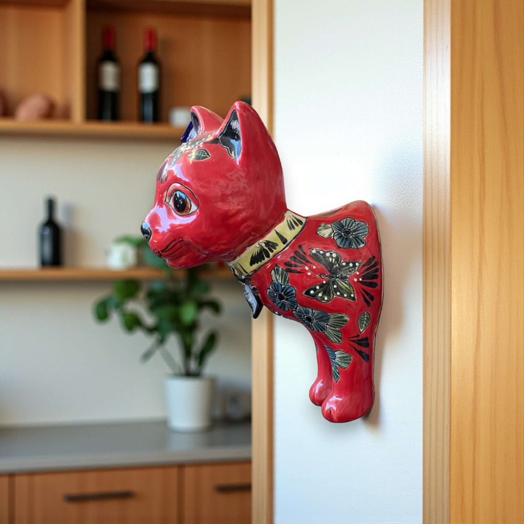 Talavera Cat Wall Planter | Hand-Painted Ceramic Art Talavera Wall Art La Vie Bien Talavera Cat Wall Planter | Hand-Painted Ceramic Art