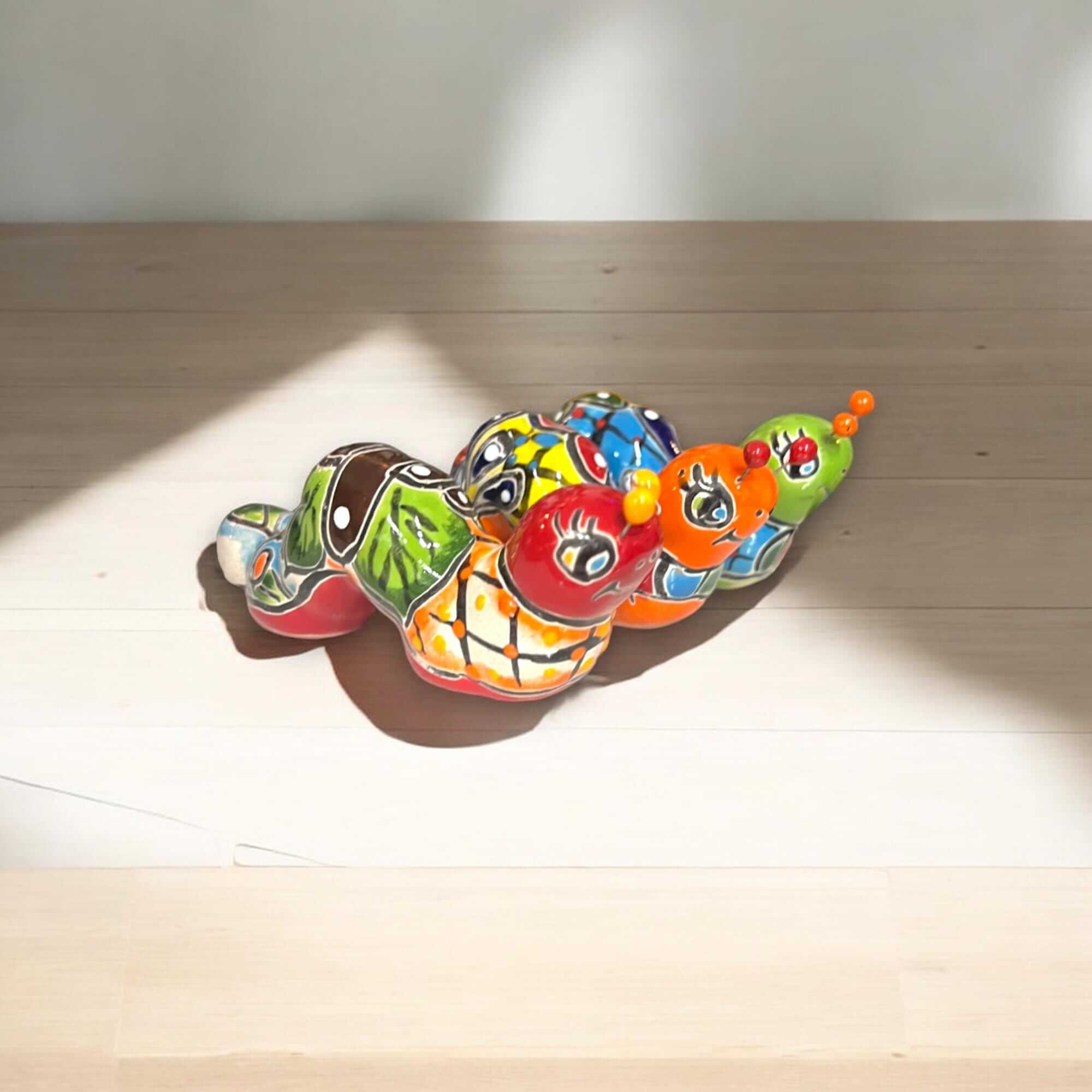 Talavera Caterpillar Art | Handcrafted Mexican Ceramic Figurine Talavera Figurine La Vie Bien Talavera Caterpillar Art | Handcrafted Mexican Ceramic Figurine