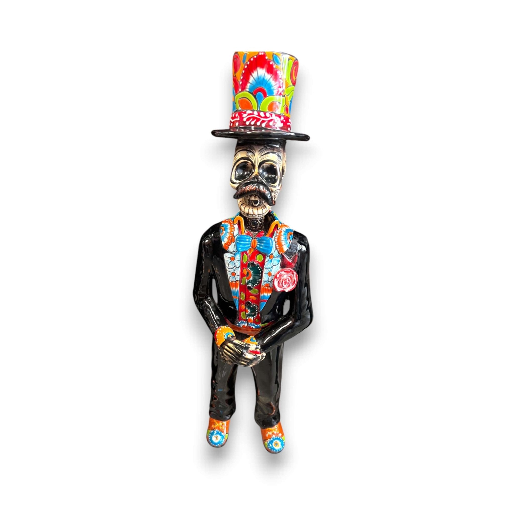 Talavera Catrin Statue | 33" Day of the Dead Figurine Talavera Statue La Vie Bien Talavera Catrin Statue | 33" Day of the Dead Figurine