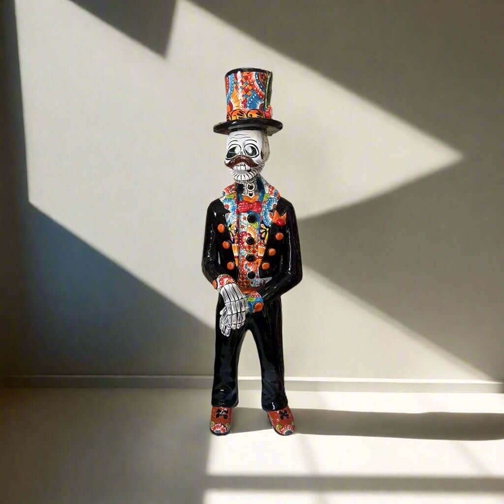 Talavera Catrin Statue | 33" Day of the Dead Figurine Talavera Statue La Vie Bien Talavera Catrin Statue | 33" Day of the Dead Figurine