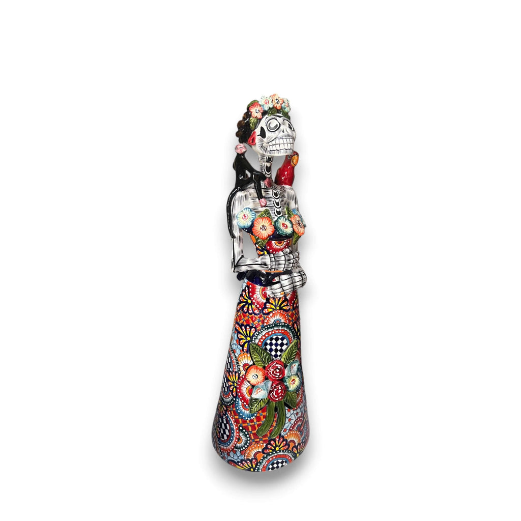 Talavera Catrina Statue | 33" Tall Day of the Dead Ceramic Figurine