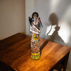 Talavera Catrina Figurine | Day of the Dead Skeleton with Monkey & Bird Talavera Figurine La Vie Bien Talavera Catrina Figurine | Day of the Dead Skeleton with Monkey & Bird
