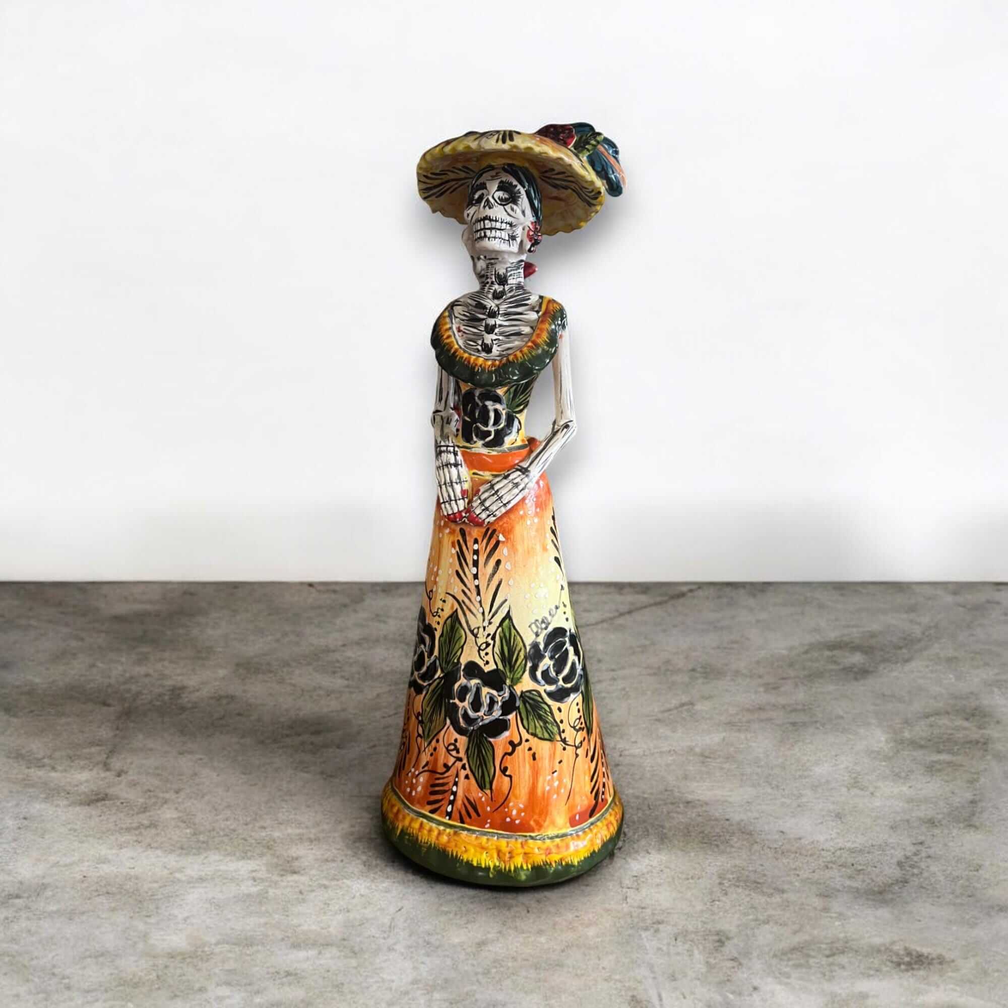 Talavera Catrina Figurine | Handmade Day of the Dead Skeleton Art Talavera Figurine La Vie Bien Talavera Catrina Figurine | Handmade Day of the Dead Skeleton Art