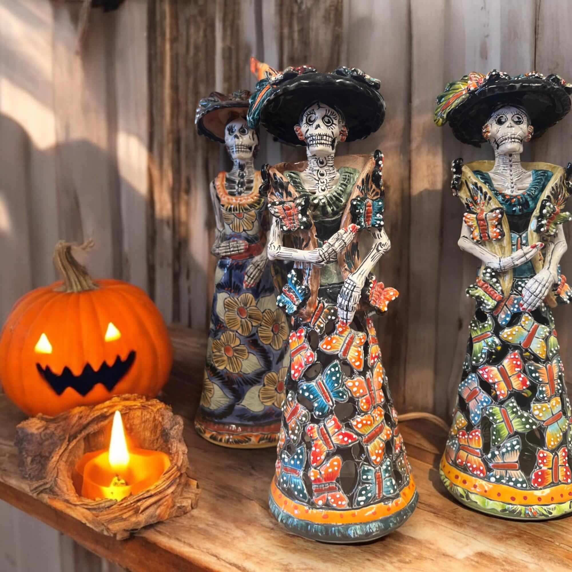 Talavera Catrina Figurine | Handmade Day of the Dead Skeleton Art Talavera Figurine La Vie Bien Talavera Catrina Figurine | Handmade Day of the Dead Skeleton Art