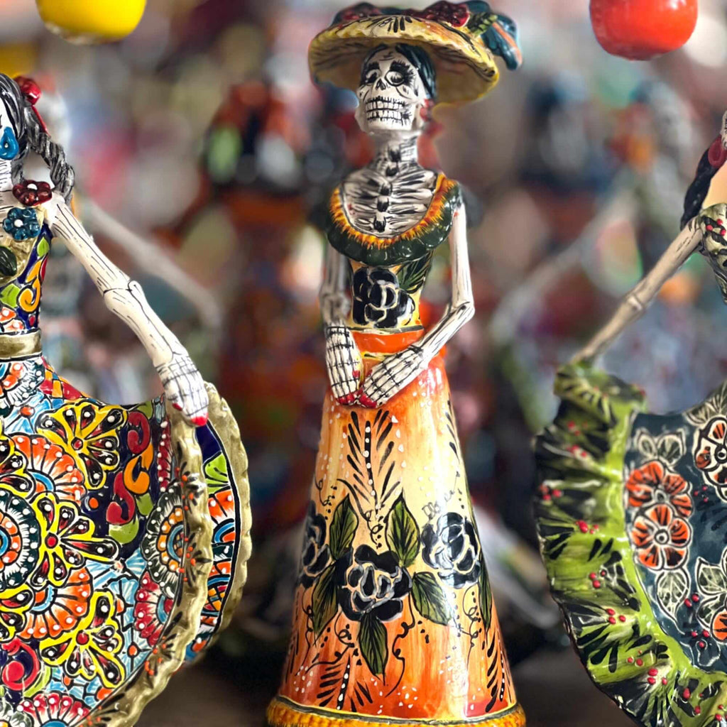 Talavera Catrina Figurine | Handmade Day of the Dead Skeleton Art Talavera Figurine La Vie Bien Talavera Catrina Figurine | Handmade Day of the Dead Skeleton Art