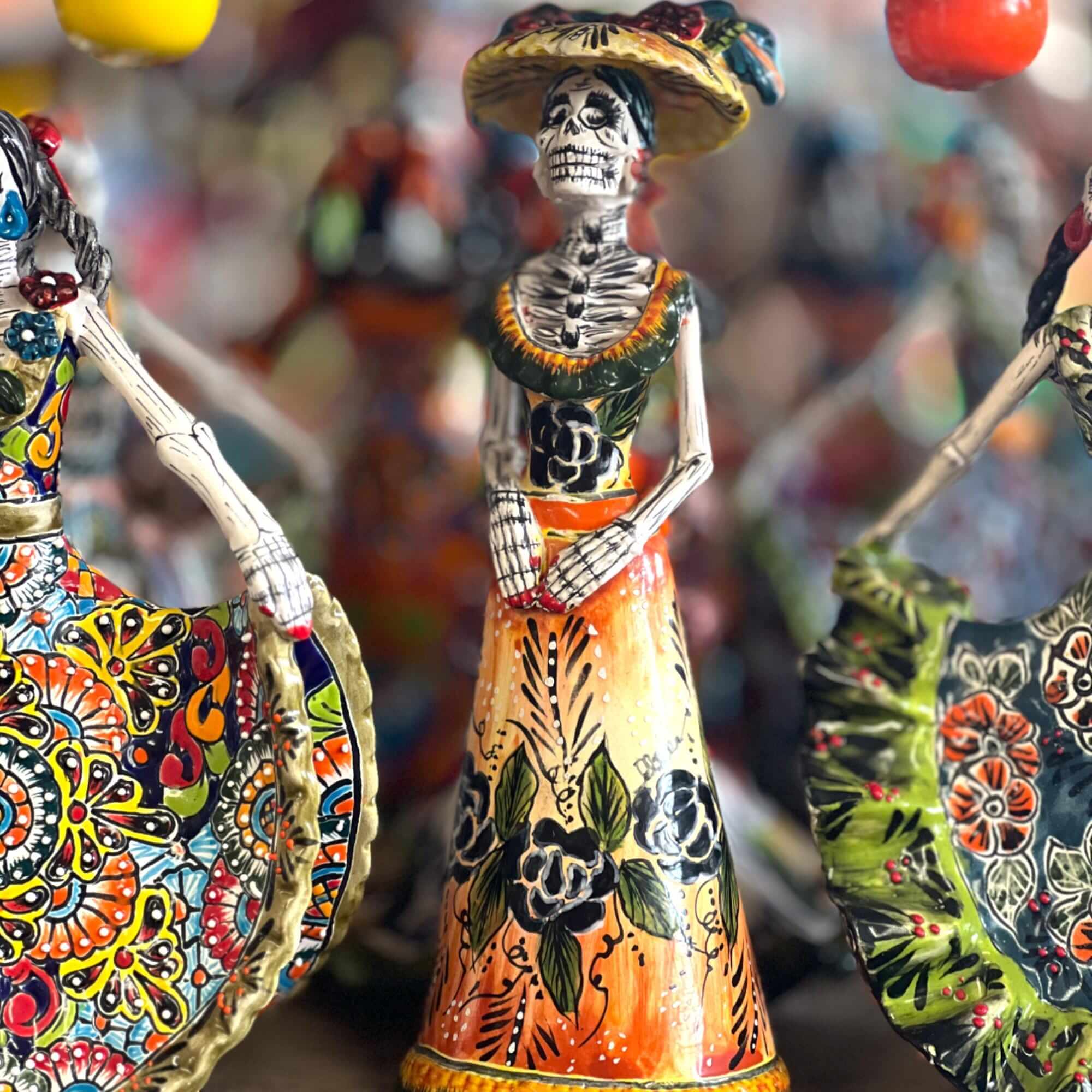 Talavera Catrina Figurine | Handmade Day of the Dead Skeleton Art Talavera Figurine La Vie Bien Talavera Catrina Figurine | Handmade Day of the Dead Skeleton Art