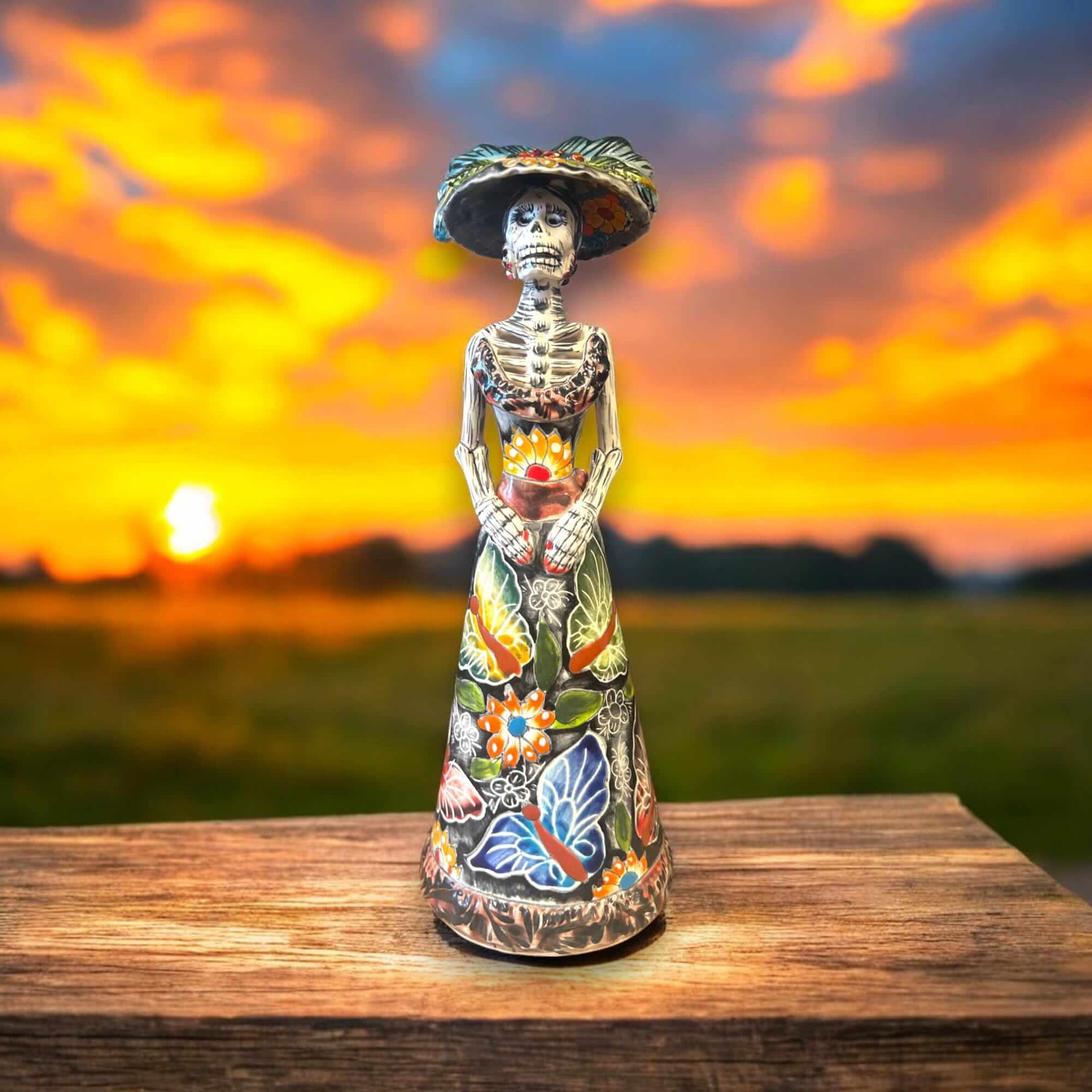 Talavera Catrina Figurine | Handmade Day of the Dead Skeleton Art Talavera Figurine La Vie Bien Talavera Catrina Figurine | Handmade Day of the Dead Skeleton Art