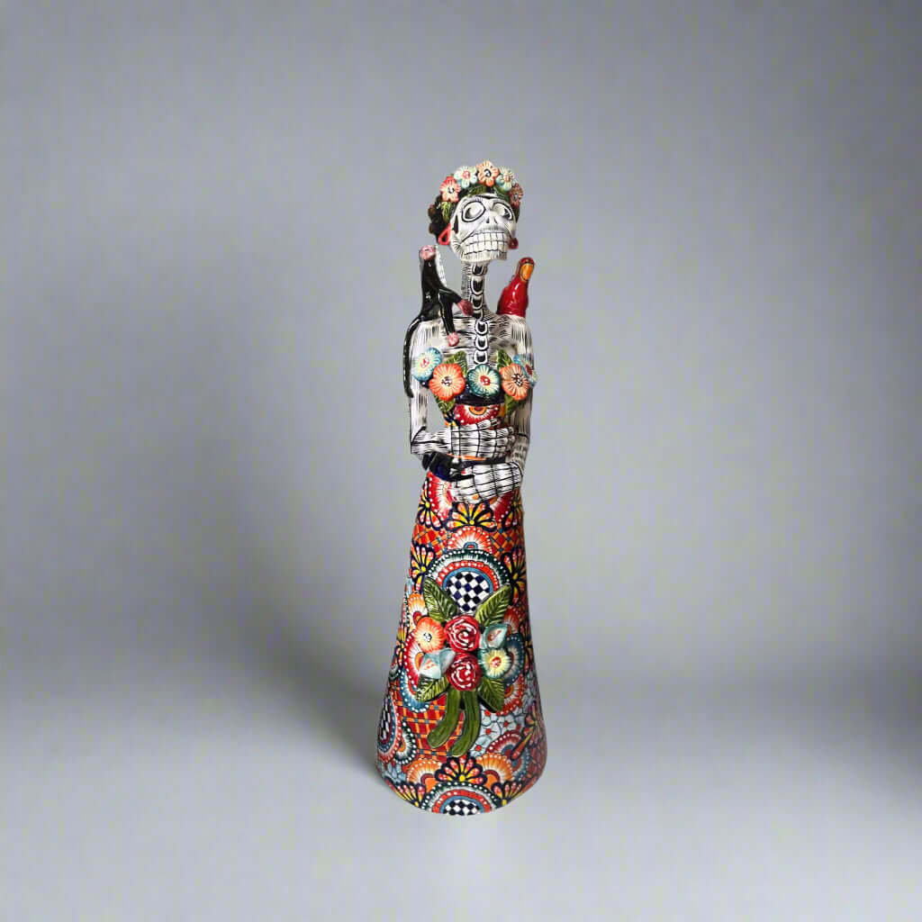 Talavera Catrina Statue | 33" Tall Day of the Dead Ceramic Figurine Talavera Statue La Vie Bien Talavera Catrina Statue | 33" Tall Day of the Dead Ceramic Figurine