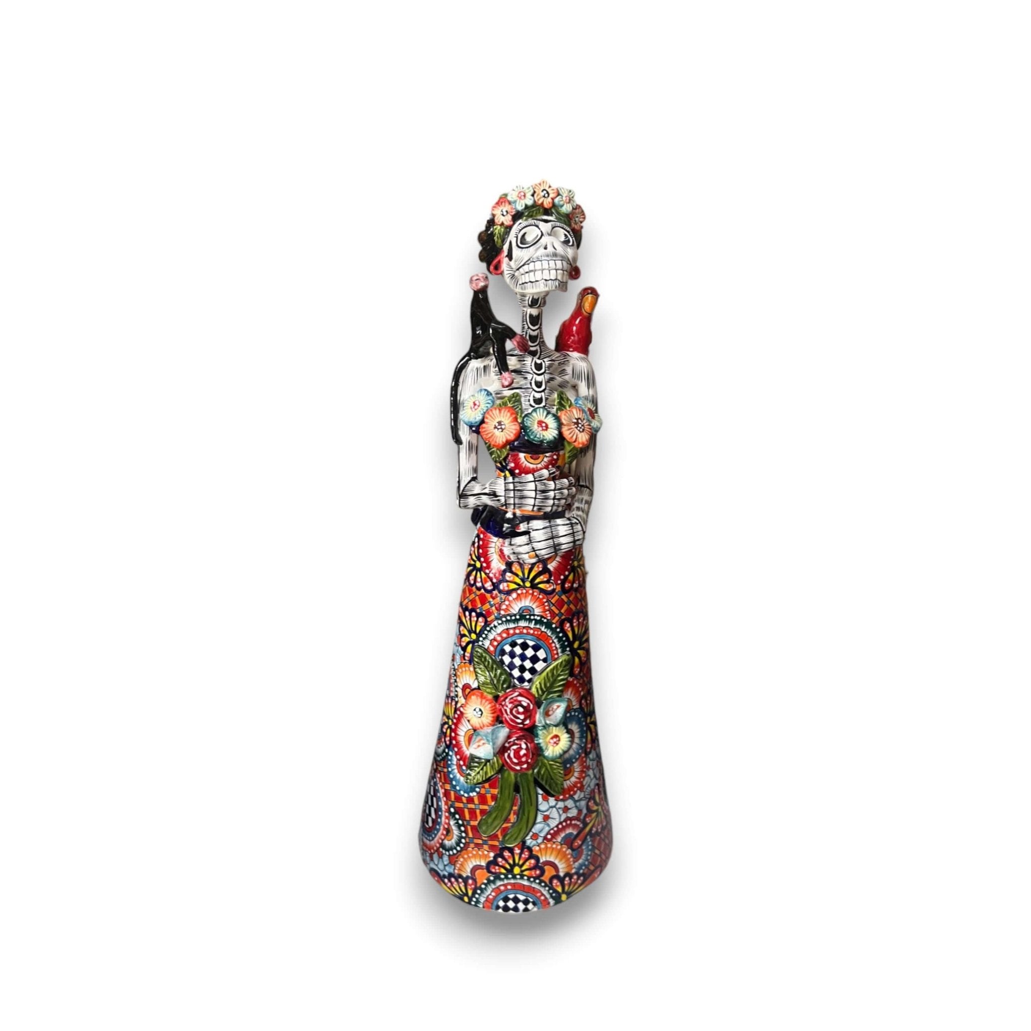 Talavera Catrina Statue | 33" Tall Day of the Dead Ceramic Figurine Talavera Statue La Vie Bien Talavera Catrina Statue | 33" Tall Day of the Dead Ceramic Figurine