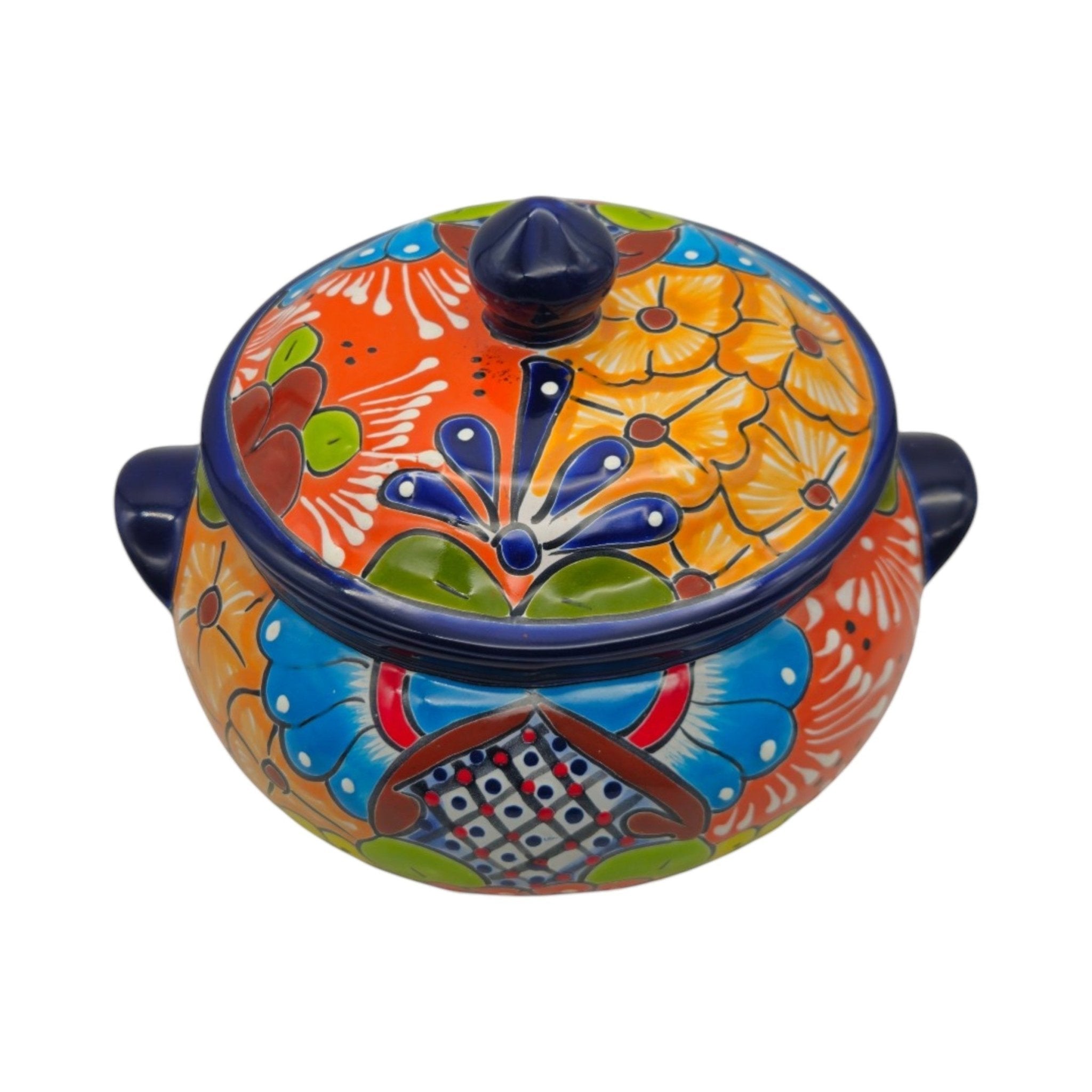 Talavera Cazuela Pot w/ Lid | Mexican Ceramic Soup Pot Talavera Utensil Holder La Vie Bien Talavera Cazuela Pot w/ Lid | Mexican Ceramic Soup Pot
