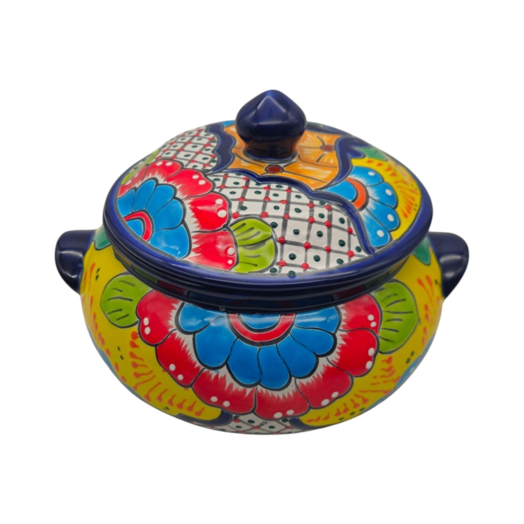 Talavera Cazuela Pot w/ Lid | Mexican Ceramic Soup Pot Talavera Utensil Holder La Vie Bien Talavera Cazuela Pot w/ Lid | Mexican Ceramic Soup Pot