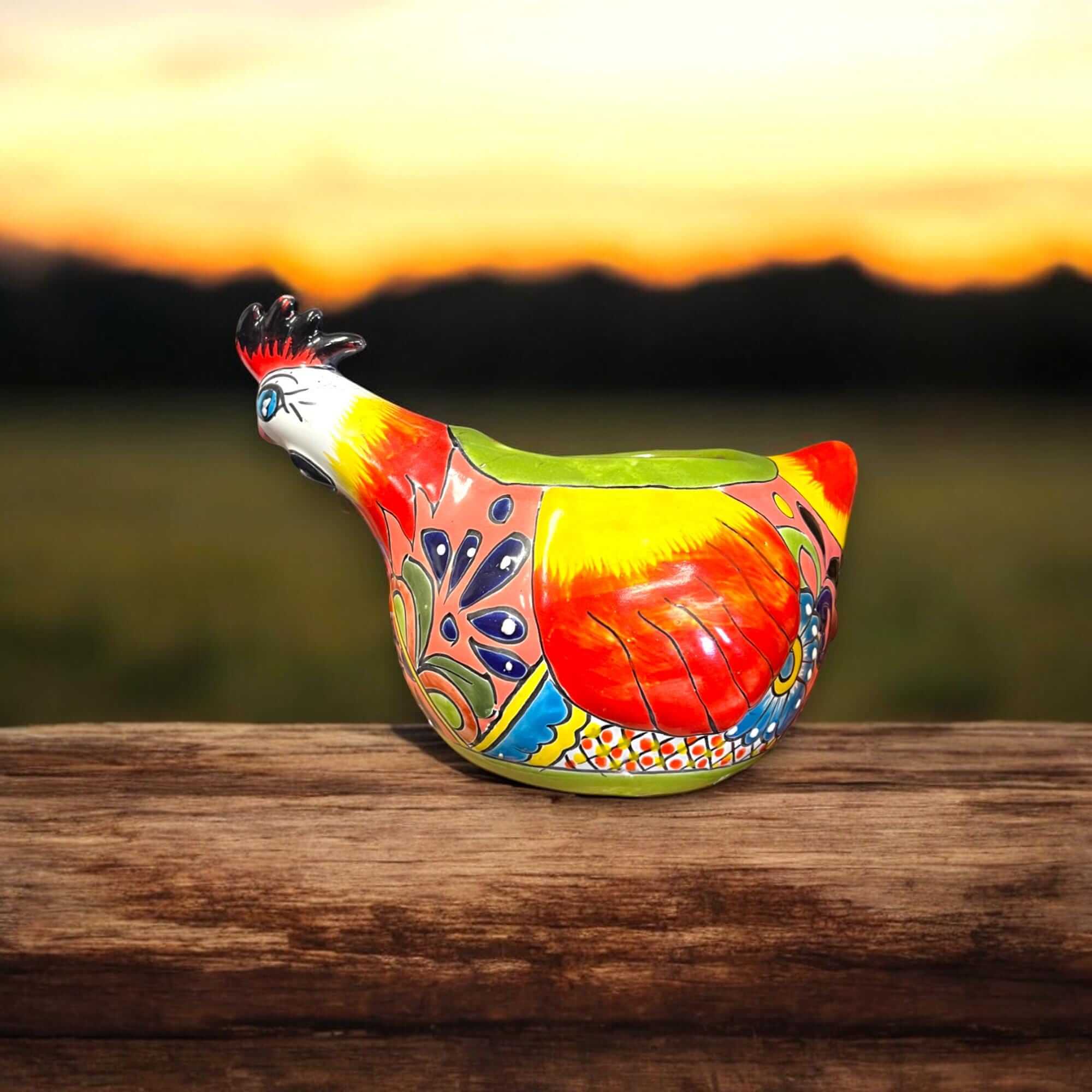 Talavera Chicken Planter | Handmade Mexican Ceramic Pot Talavera Planter La Vie Bien Talavera Chicken Planter | Handmade Mexican Ceramic Pot