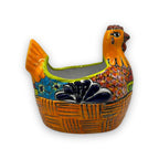 Talavera Chicken Planter | Large Hand - Painted Mexican Pottery Statue Talavera Planter La Vie Bien Talavera Chicken Planter | Large Hand - Painted Mexican Pottery Statue