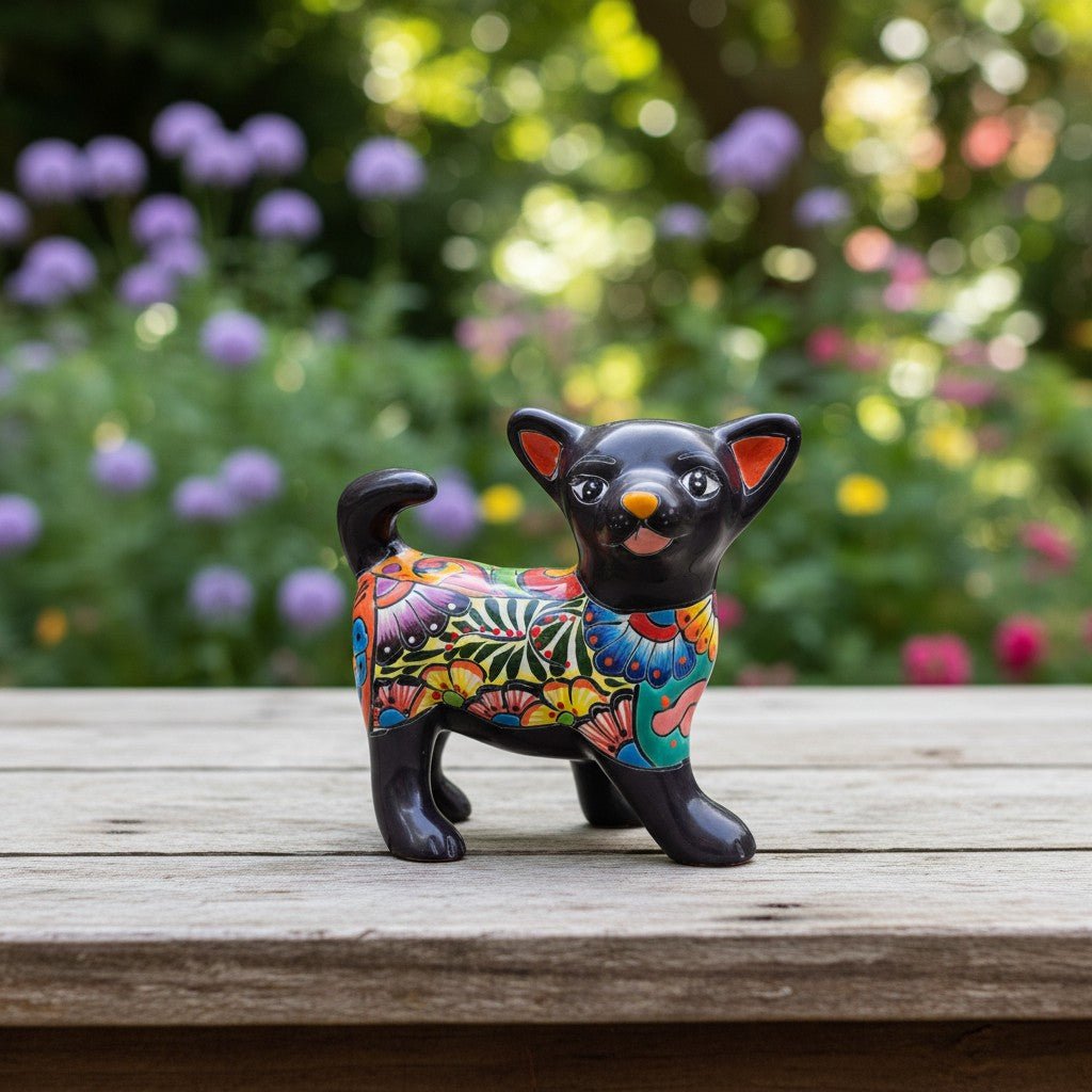Talavera Chihuahua Dog Figurine | Handcrafted Mexican Art Talavera Figurine La Vie Bien Talavera Chihuahua Dog Figurine | Handcrafted Mexican Art