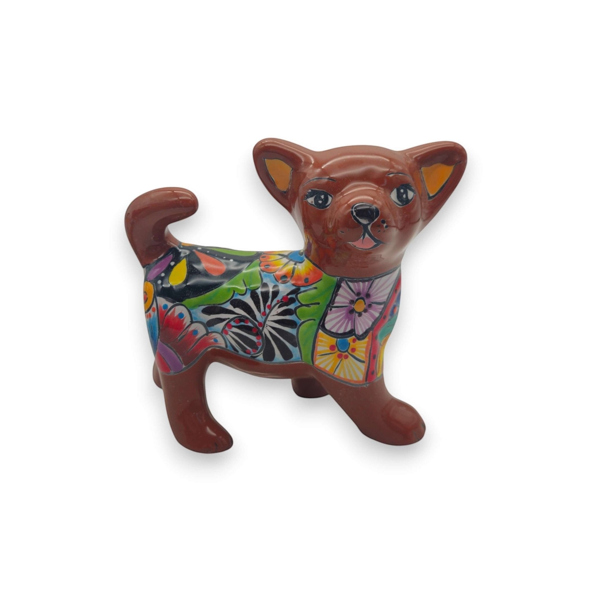 Talavera Chihuahua Dog Figurine | Handcrafted Mexican Art Talavera Figurine La Vie Bien Talavera Chihuahua Dog Figurine | Handcrafted Mexican Art