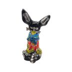 Talavera Chihuahua Holding Bone | Day of the Dead Dog Figurine Talavera Figurine La Vie Bien Talavera Chihuahua Holding Bone | Day of the Dead Dog Figurine