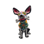 Talavera Chihuahua Holding Bone | Day of the Dead Dog Figurine Talavera Figurine La Vie Bien Talavera Chihuahua Holding Bone | Day of the Dead Dog Figurine