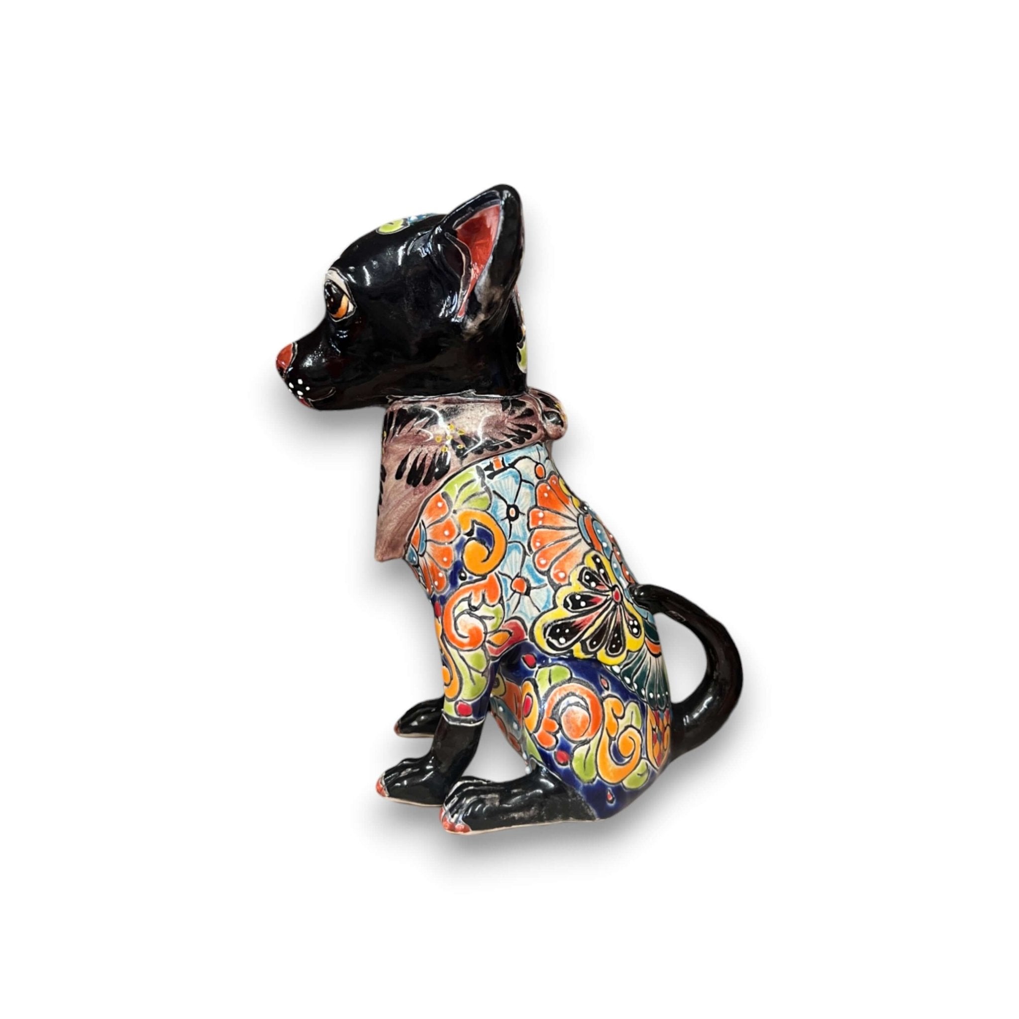Talavera Chihuahua Statue | Handcrafted Mexican Dog Figurine Talavera Figurine La Vie Bien Talavera Chihuahua Statue | Handcrafted Mexican Dog Figurine