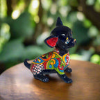 Talavera Chihuahua Statue | Sad Handmade Mexican Dog Talavera Figurine La Vie Bien Talavera Chihuahua Statue | Sad Handmade Mexican Dog