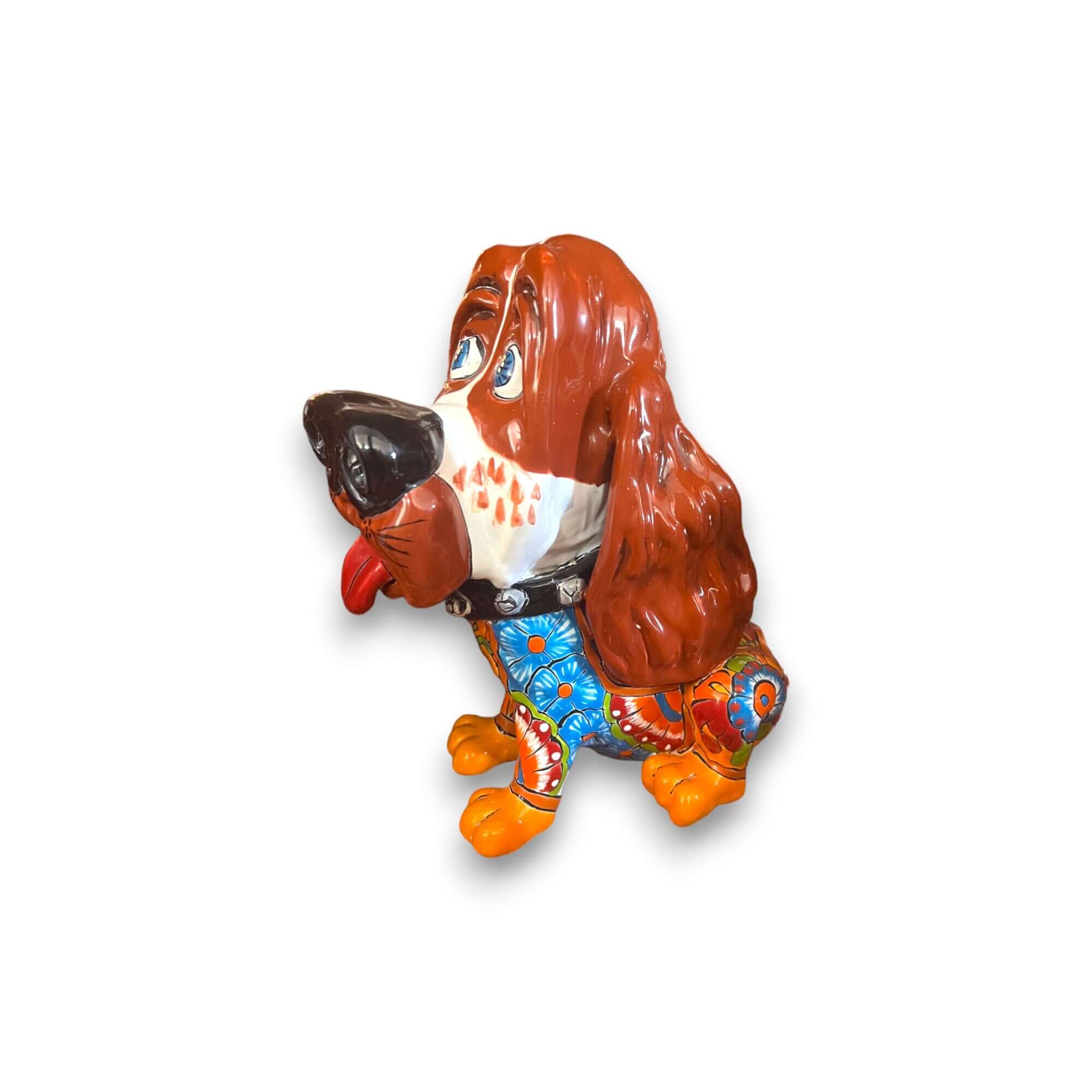 Talavera Cocker Spaniel Statue | Colorful Hand-Painted Mexican Dog Art Talavera Statue La Vie Bien Talavera Cocker Spaniel Statue | Colorful Hand-Painted Mexican Dog Art