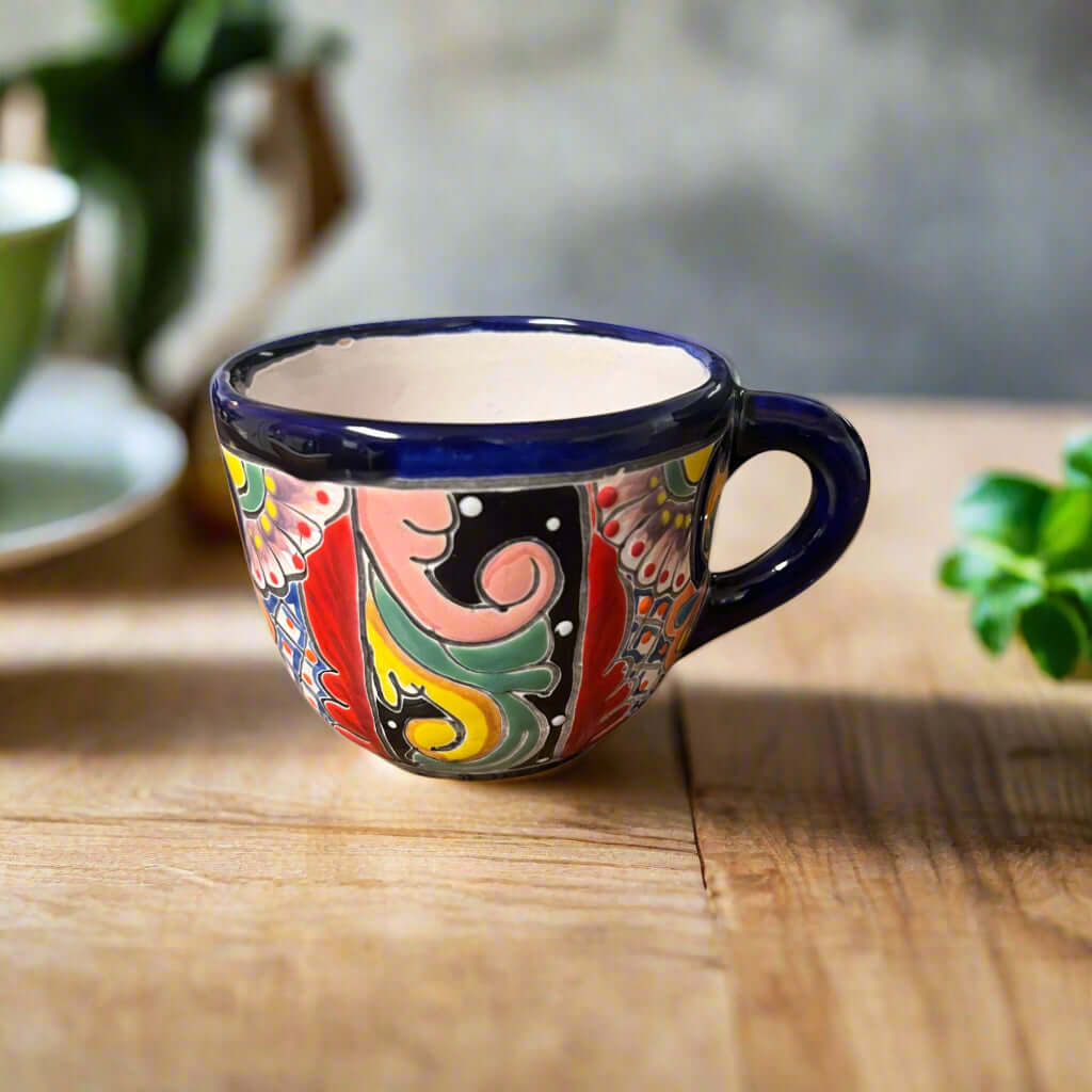 Talavera Coffee Mug | Hand - Painted Mexican Ceramic Cup Talavera Mug La Vie Bien Talavera Coffee Mug | Hand - Painted Mexican Ceramic Cup
