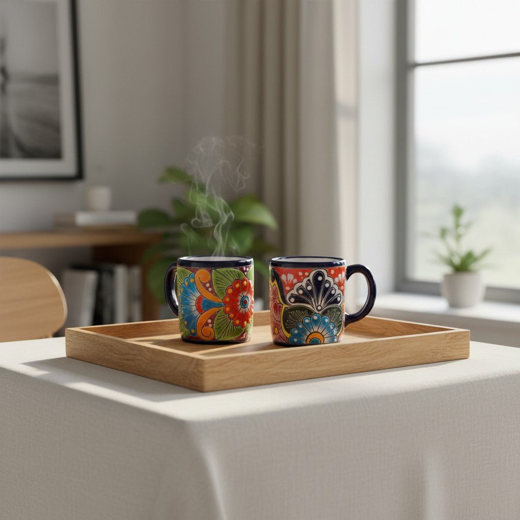 Talavera Coffee Mug | Hand-Painted Mexican Ceramic Cup Talavera Mug La Vie Bien Talavera Coffee Mug | Hand-Painted Mexican Ceramic Cup