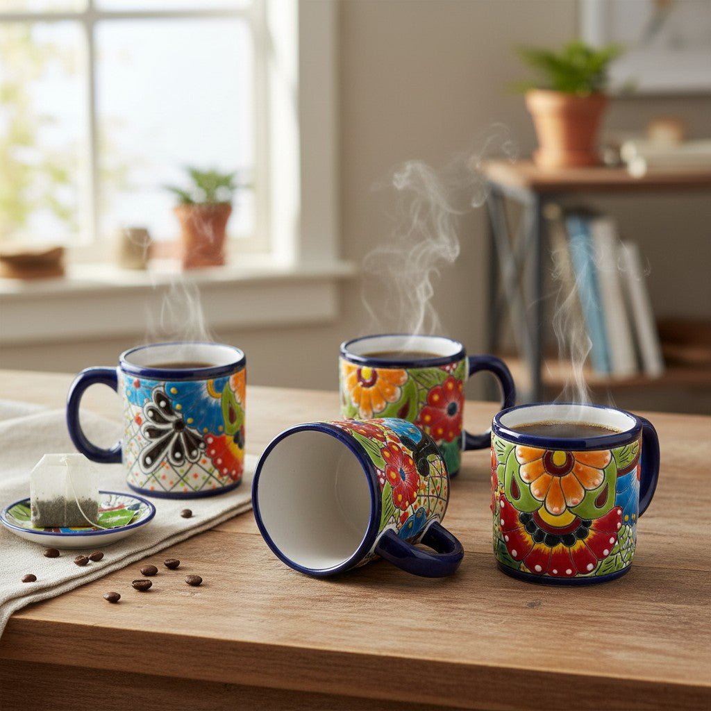 Talavera Coffee Mug | Hand-Painted Mexican Ceramic Cup Talavera Mug La Vie Bien Talavera Coffee Mug | Hand-Painted Mexican Ceramic Cup