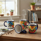 Talavera Coffee Mug | Hand-Painted Mexican Ceramic Cup Talavera Mug La Vie Bien Talavera Coffee Mug | Hand-Painted Mexican Ceramic Cup