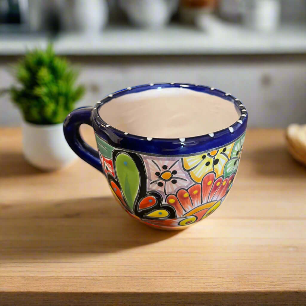 Talavera Coffee Mug | Hand - Painted Mexican Ceramic Cup Talavera Mug La Vie Bien Talavera Coffee Mug | Hand - Painted Mexican Ceramic Cup