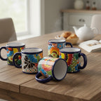 Talavera Coffee Mug | Hand-Painted Mexican Ceramic Cup Talavera Mug La Vie Bien Talavera Coffee Mug | Hand-Painted Mexican Ceramic Cup