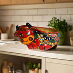 Talavera Cow Planter | Hand - Painted Mexican Ceramic Animal Pot Talavera Planter La Vie Bien Talavera Cow Planter | Hand - Painted Mexican Ceramic Animal Pot