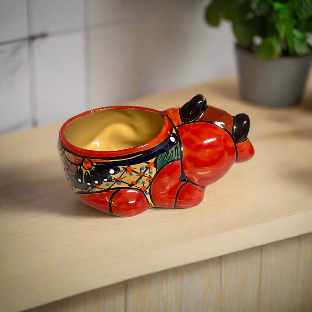 Talavera Cow Planter | Hand - Painted Mexican Ceramic Animal Pot Talavera Planter La Vie Bien Talavera Cow Planter | Hand - Painted Mexican Ceramic Animal Pot