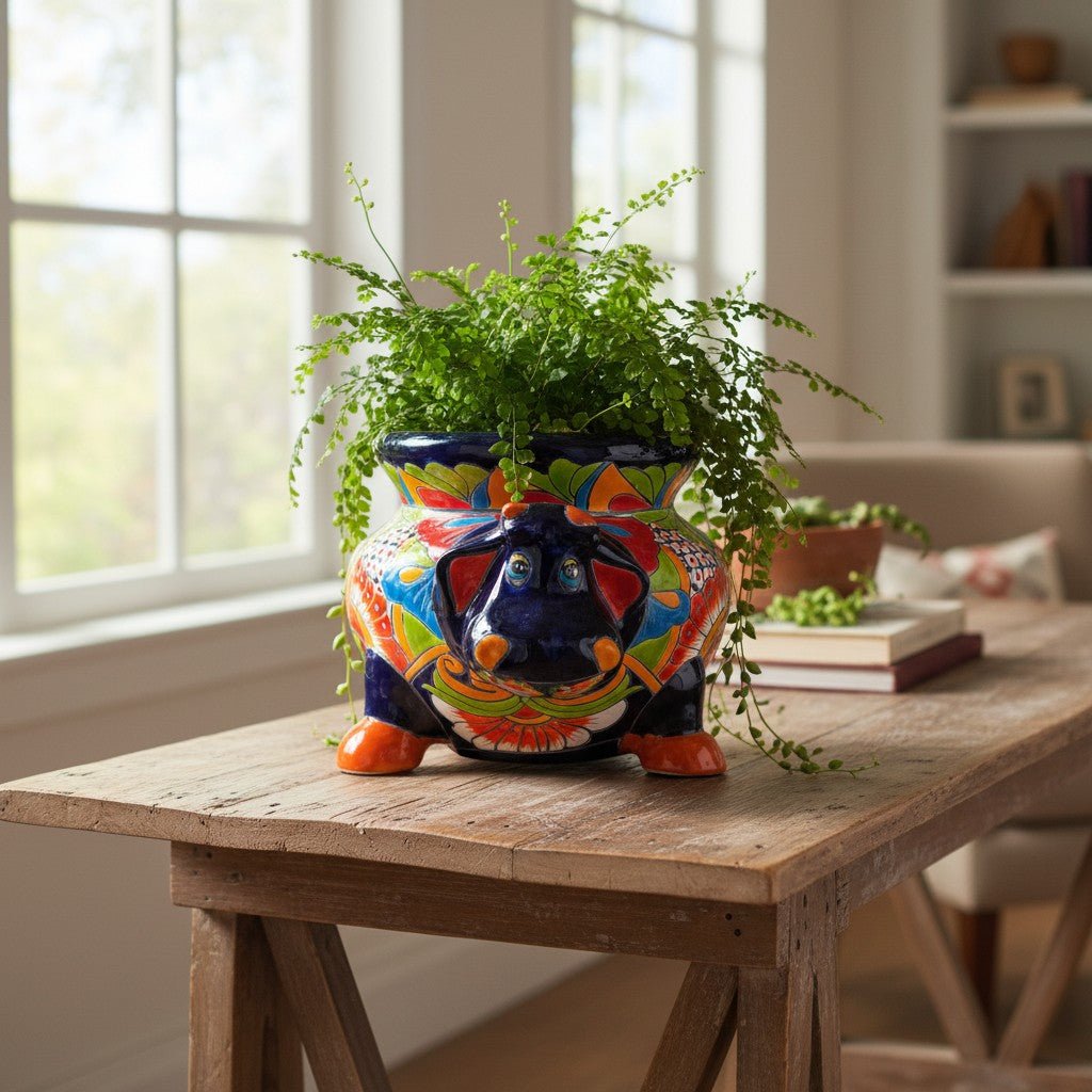 Talavera Cow Planter | Handcrafted Mexican Pottery for Home & Garden Talavera Planter La Vie Bien Talavera Cow Planter | Handcrafted Mexican Pottery for Home & Garden
