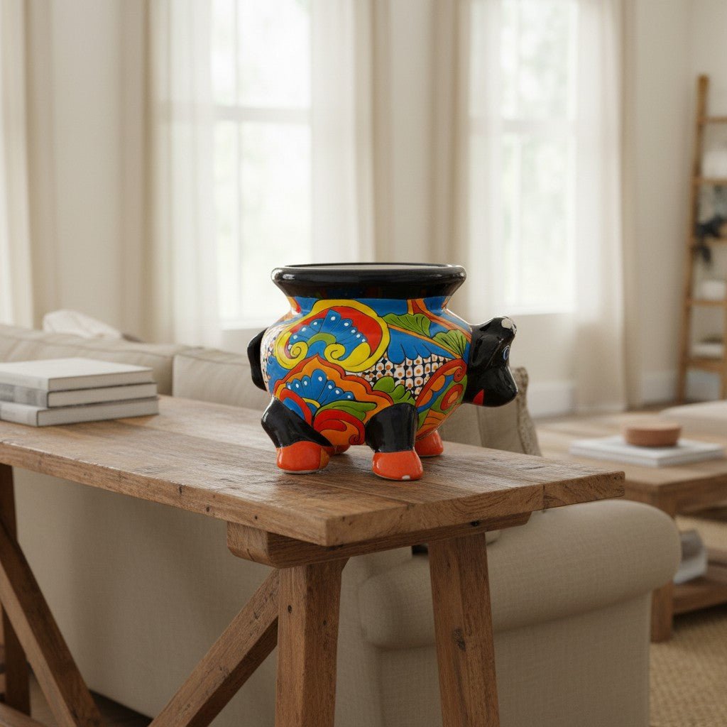 Talavera Cow Planter | Handcrafted Mexican Pottery for Home & Garden Talavera Planter La Vie Bien Talavera Cow Planter | Handcrafted Mexican Pottery for Home & Garden