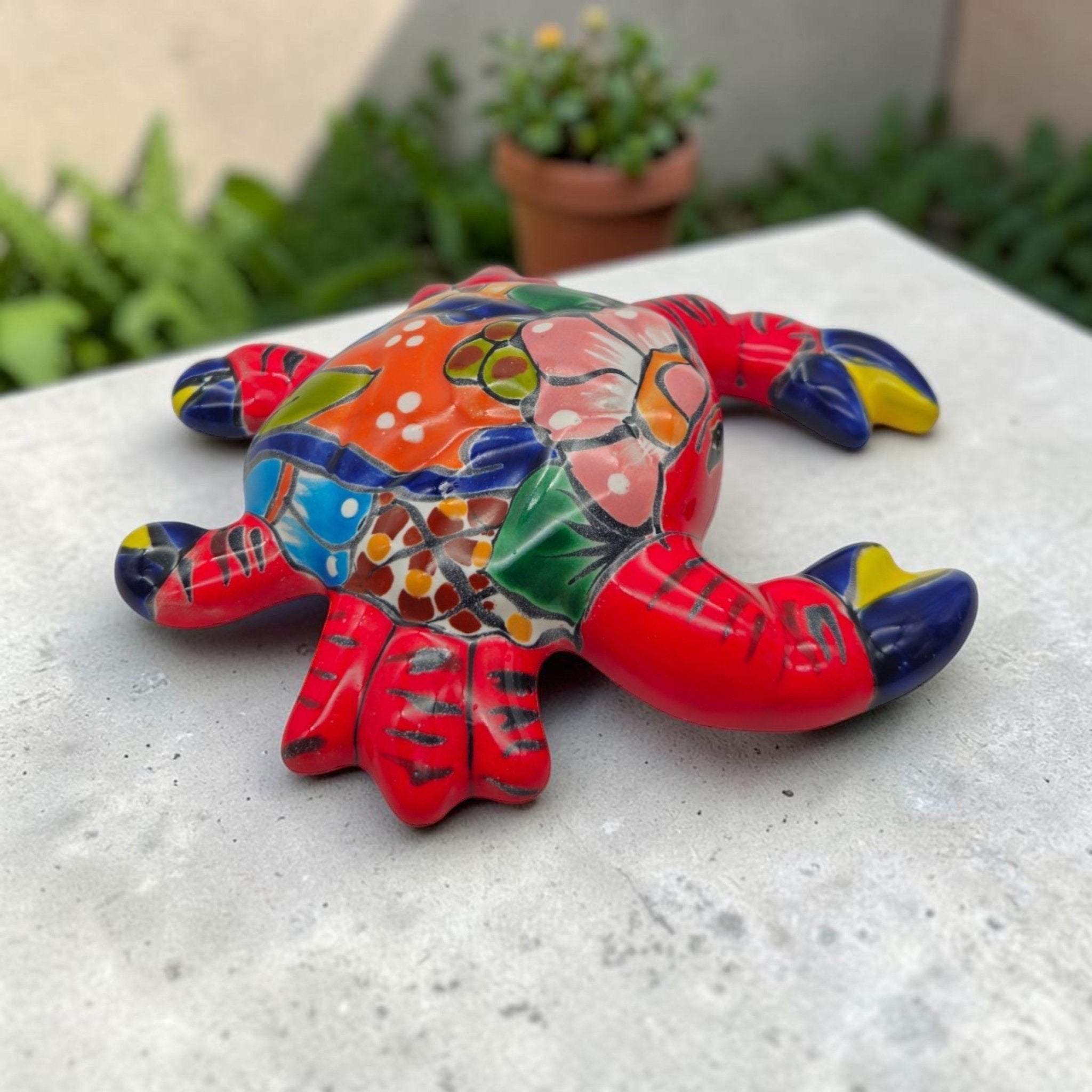 Talavera Crab Sculpture | Vibrant Handcrafted Mexican Art Talavera Figurine La Vie Bien Talavera Crab Sculpture | Vibrant Handcrafted Mexican Art