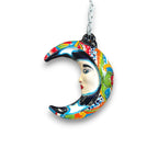 Talavera Crescent Moon Face | Hanging Mexican Wall Art Talavera Wall Art La Vie Bien Talavera Crescent Moon Face | Hanging Mexican Wall Art