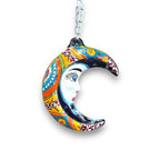 Talavera Crescent Moon Face | Hanging Mexican Wall Art Talavera Wall Art La Vie Bien Talavera Crescent Moon Face | Hanging Mexican Wall Art