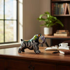 Talavera Cropped Ear Dog Statue | Day of the Dead Design Talavera Statue La Vie Bien Talavera Cropped Ear Dog Statue | Day of the Dead Design