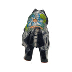 Talavera Cropped Ear Dog Statue | Day of the Dead Design Talavera Statue La Vie Bien Talavera Cropped Ear Dog Statue | Day of the Dead Design