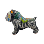 Talavera Cropped Ear Dog Statue | Day of the Dead Design Talavera Statue La Vie Bien Talavera Cropped Ear Dog Statue | Day of the Dead Design