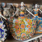 Talavera Day of the Dead Catrina | Colorful Dress Figurine Talavera Figurine La Vie Bien Talavera Day of the Dead Catrina | Colorful Dress Figurine